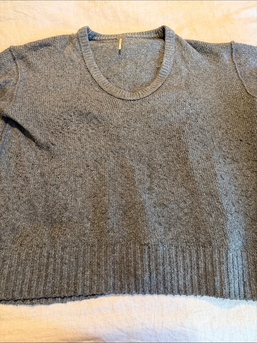 Free People oversized Gray vneck  Sweater